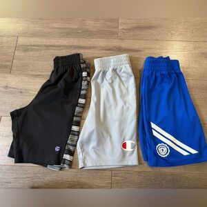 Champion Kids' Shorts Trio - Black, Gray, Blue size 7/8
